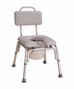 Silla Cómodo Ducha de Aluminio sin Ruedas - Acojinado Tipo Herradura - Gris