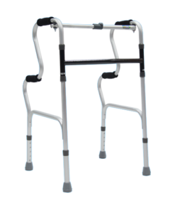 Andadera de Aluminio Recíproca Doble Apoyo - Plegable - Gris