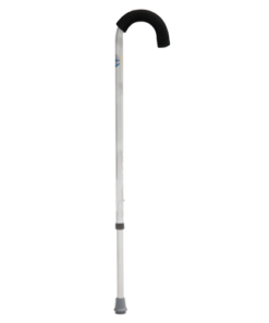 Bastón de Aluminio de 1 Apoyo - Mango Curvo - Negro