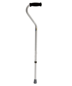 Bastón de Aluminio de 1 Apoyo - Cuello de Ganso - Negro