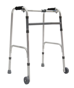 Andadera de Aluminio de Lujo Plegable con Ruedas de 3 pulgadas - Plata