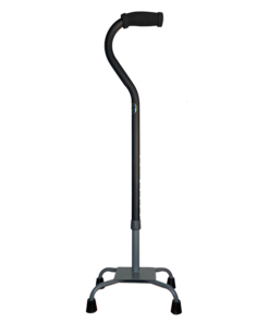 Bastón de Acero 4 Apoyos Bariátrico Base GD - Negro Texturizado