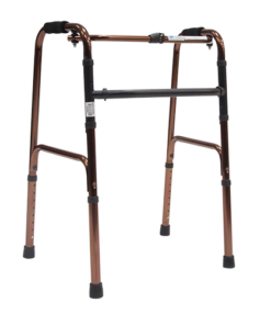 Andadera Doble Función de Aluminio con Soporte Frontal Sencillo - Color Bronce