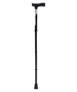 Bastón de Aluminio de 1 Apoyo Mango Alemán - Plegable - Negro