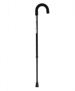 Bastón de Aluminio de 1 Apoyo Mango Curvo Acojinado - Negro