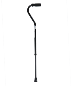 Bastón de Aluminio de 1 Apoyo Mango Cuello de Ganso - Negro