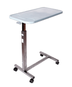 Mesa Puente Base H con Bandeja en Plastico Gris - Esmaltada Gris Martillado