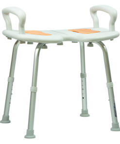 Banco Ducha de Aluminio sin Respaldo con Brazos Ergonómicos