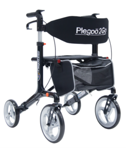 Andadera Rollator de Aluminio Plegable con Ruedas - Negro Perla