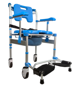 Silla Cómodo Ducha ReActiv Brazos Abatibles Respaldo Azul