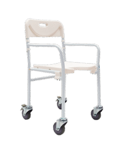 Silla Ducha con Ruedas de 4 pulgadas - Plegable - Blanca